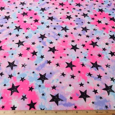Stars Tie Dye Printed Spandex #83 — spandex fabric by the yard | Stretch House