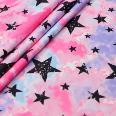 Stars tie dye printed spandex — wholesale stretch fabric