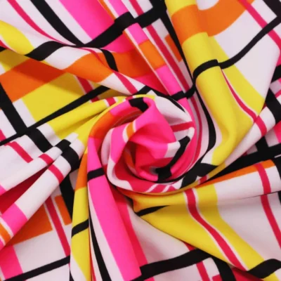 Printed Spandex Hot Pink/Magenta/Yellow/Orange/White/Black