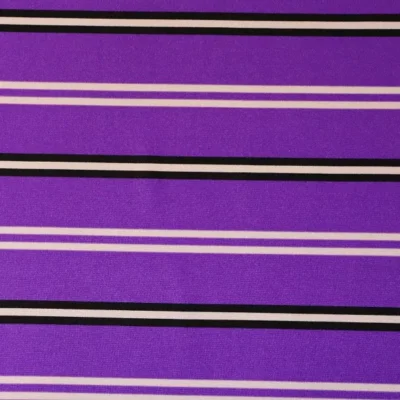 Purple Stripe Nylon Printed Spandex #67 — spandex fabric by the yard | Stretch House