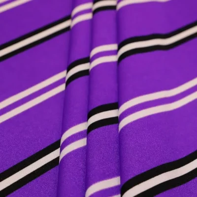 Purple Stripe Nylon Printed Spandex #67 — spandex fabric by the yard | Stretch House