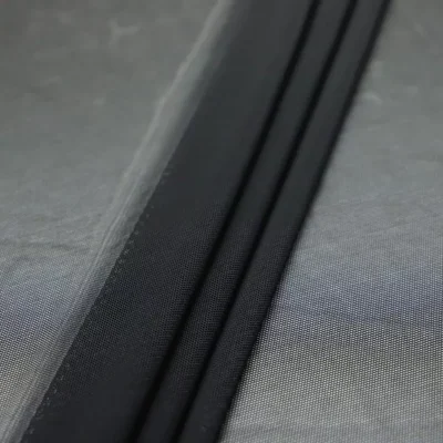 Black Solid Mesh Spandex Fabric TL1601 #81 - 80% Nylon 20% Spandex 85 GSM 4-way stretch sheer overlay