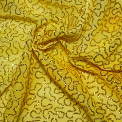 Yellow Gold Glitter — spandex fabric by the yard | Stretch House