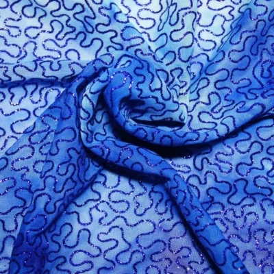 Royal/ LT. Blue Glitter — spandex fabric by the yard | Stretch House