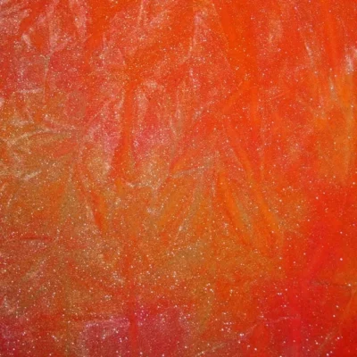 Bubblegum Orange Tie Dye Gliter Velvet Color#12 — spandex fabric by the yard | Stretch House