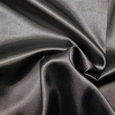 Gray Polyester stretch  Charmeuse — spandex fabric by the yard | Stretch House