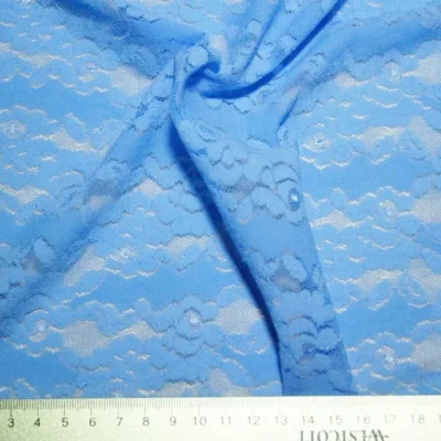 Atlantic Blue Spandex Lace — spandex fabric by the yard | Stretch House