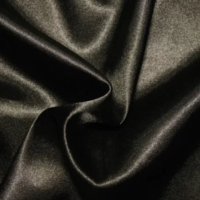 Gray Polyester stretch  Charmeuse — spandex fabric by the yard | Stretch House