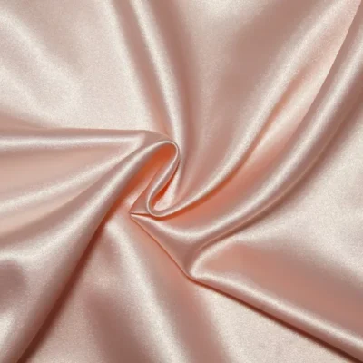 Blush Pink Polyester stretch  Charmeuse — spandex fabric by the yard | Stretch House