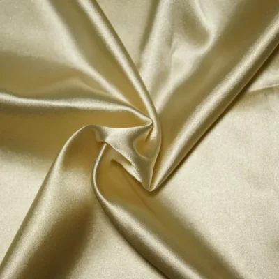 Champagne Polyester stretch  Charmeuse — spandex fabric by the yard | Stretch House