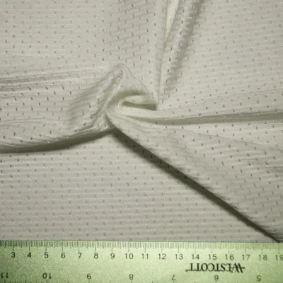 Athletic mesh nylon spandex in white — wholesale fabric