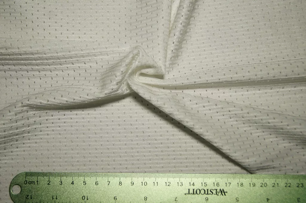 White-2 Athletic mesh nylon spandex in white — wholesale fabric