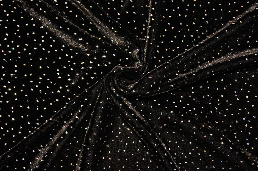 Black Multi Black Multi Glitter Spandex Velvet — spandex fabric by the yard | Stretch House