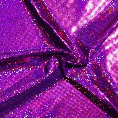 Digital holo foil dot spandex in fuchsia lavender — wholesale fabric