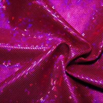 Cracked Ice Holo Spandex Red / Fuchsia #47 — spandex fabric by the yard | Stretch House