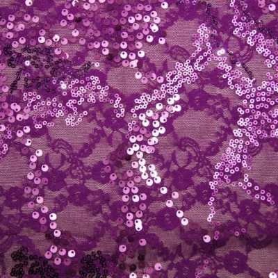 Orchid LACE SPANDEX SEQUINS#5 — spandex fabric by the yard | Stretch House