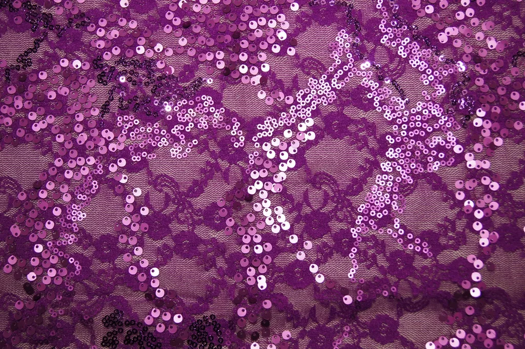 Orchid Orchid LACE SPANDEX SEQUINS#5 — spandex fabric by the yard | Stretch House