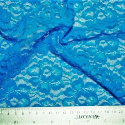 Lace Spandex Turq #53 — spandex fabric by the yard | Stretch House