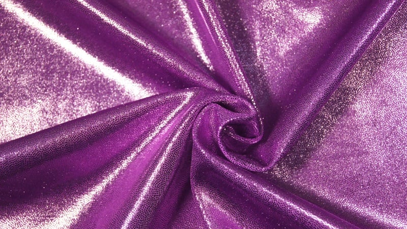 Lilac Pin dot metallic spandex in lilac — wholesale stretch fabric