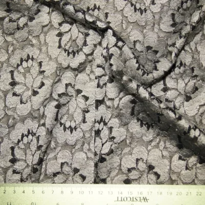 Silver Black Spandex Lace — spandex fabric by the yard | Stretch House