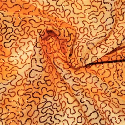 Orange Peach Glitter — spandex fabric by the yard | Stretch House