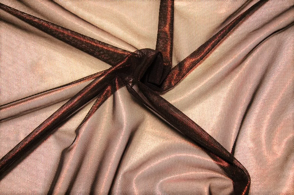 Red Black Metallic Mesh Spandex Red / Black #7 — spandex fabric by the yard | Stretch House