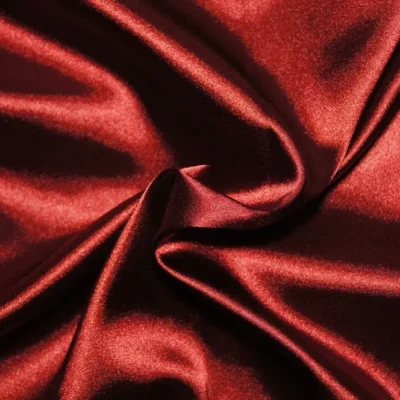 Cranberry Polyester stretch  Charmeuse — spandex fabric by the yard | Stretch House