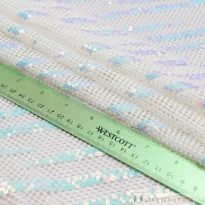 IRID White/ White Pop Nylon Spandex Mesh — spandex fabric by the yard | Stretch House