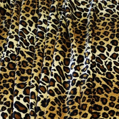 Classic leopard printed spandex velvet — wholesale fabric