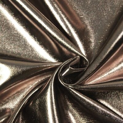 All over foil spandex in charcoal — wholesale fabric