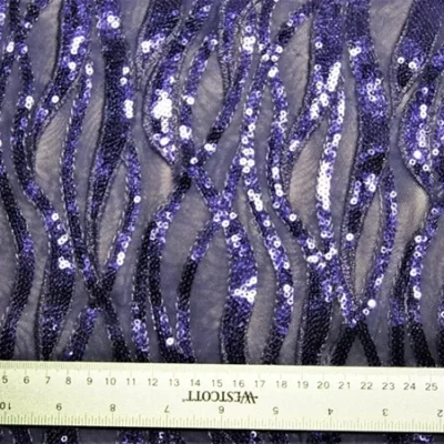 Admire Sequins Mesh Spandex Navy/ Navy #2 — spandex fabric by the yard | Stretch House