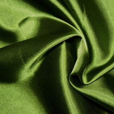 Bamboo green polyester stretch charmeuse — wholesale fabric