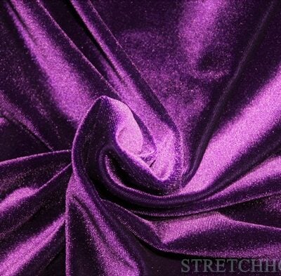 Plain stretch velvet in purple 51 — wholesale fabric