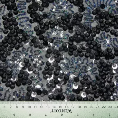Black Fame Mesh Sequin Color#4 — spandex fabric by the yard | Stretch House