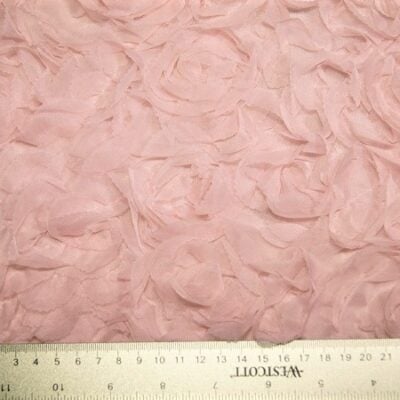 Blush pink rose sheer 3D tulle — wholesale fabric