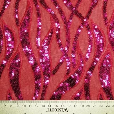 Admire Sequins Mesh Spandex Fuchsia/ Fuchsia #9 — spandex fabric by the yard | Stretch House