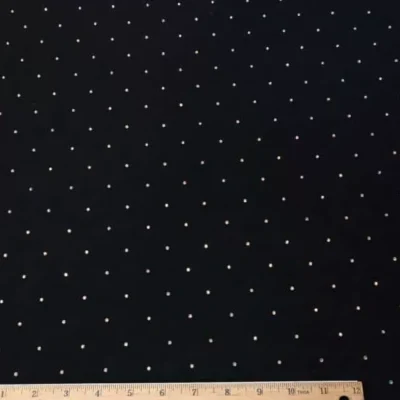 Black Crystal Diamond Beaded Mesh  Spandex #18 — spandex fabric by the yard | Stretch House