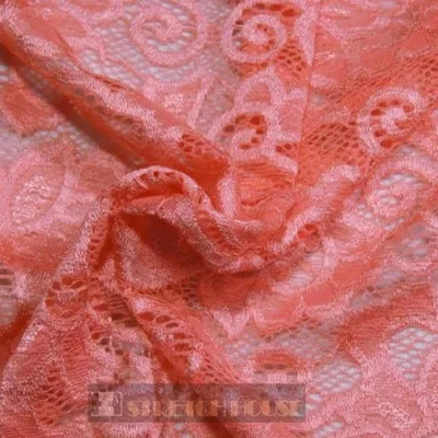 Coral alice pattern stretch lace — wholesale fabric