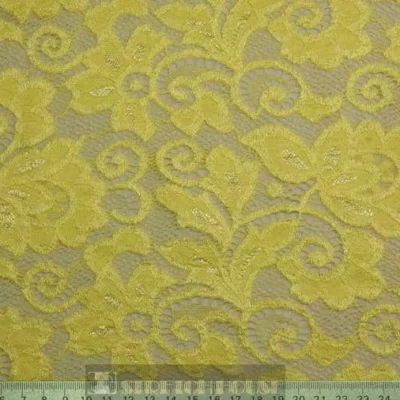Coral Alice Pattern Stretch Lace #4 — spandex fabric by the yard | Stretch House