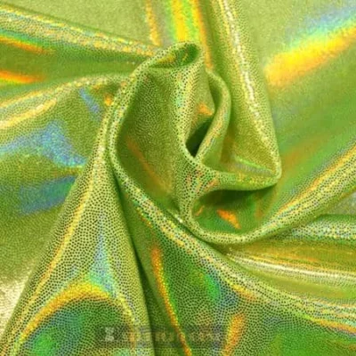 Dizzy holo spandex in lime light — wholesale stretch fabric