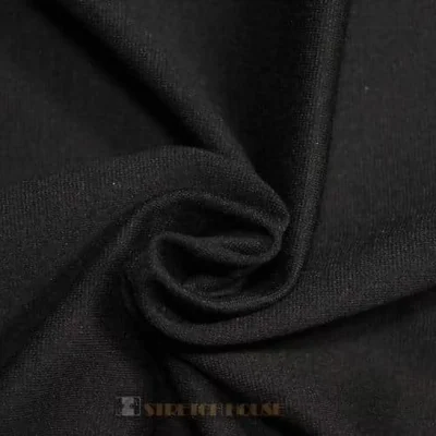 Ponte knit fabric in black — wholesale stretch fabric
