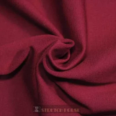 Ponte knit fabric in burgundy — wholesale stretch fabric