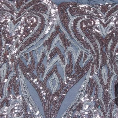 Blush Nude 2 Embroidery Spandex Sequins #17 — spandex fabric by the yard | Stretch House