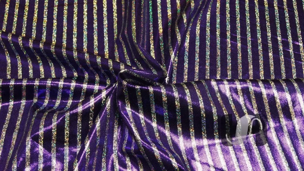 DSC02305 Purple silver pin dot metallic spandex — wholesale fabric