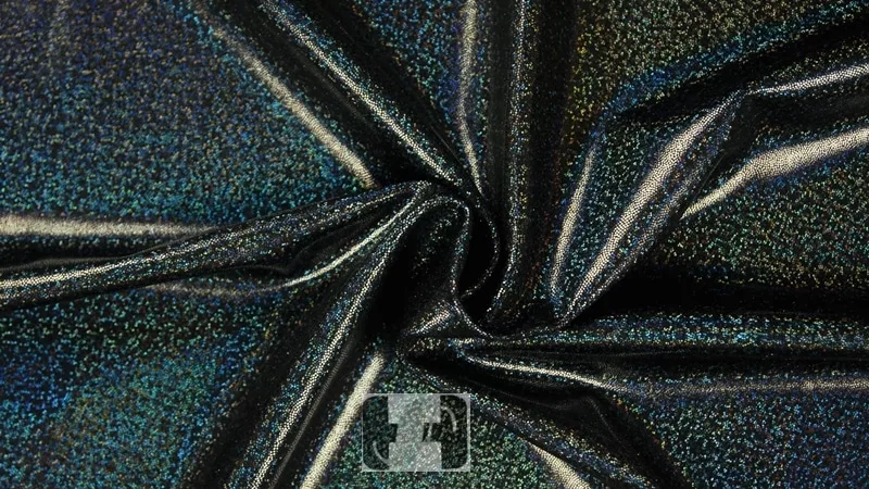 Black / Black Holo sands spandex in black — wholesale stretch fabric