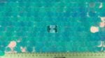 Large Blue Pink Pearl Holo Teardrop Sequins on Mesh #11 — spandex fabric by the yard | Stretch House