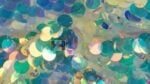 Large Blue Pink Pearl Holo Teardrop Sequins on Mesh #11 — spandex fabric by the yard | Stretch House