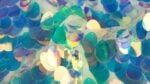 Large Blue Pink Pearl Holo Teardrop Sequins on Mesh #11 — spandex fabric by the yard | Stretch House