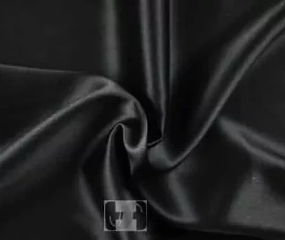 Black lamour satin semi-dull stretch — wholesale fabric