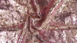 Distressed velvet spandex foil in dusty pink and baby pink — wholesale fabric